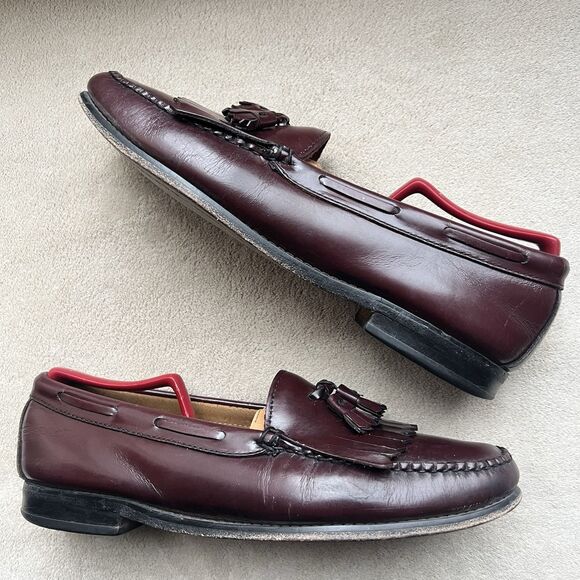 GH Bass & Co. Weejuns Layton Burgundy Leather Tassle Loafers Men’s Size 11 D - Picture 16 of 16